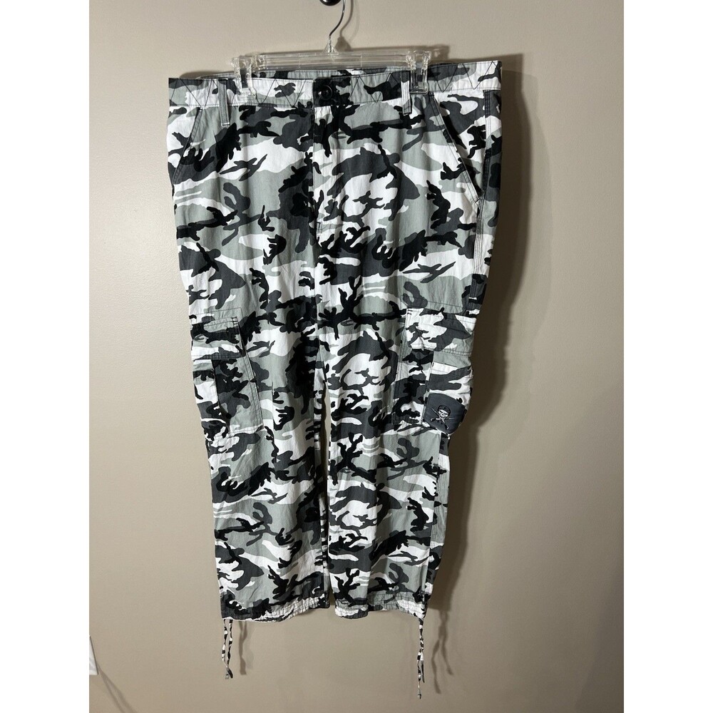 Red Ape Cargo Pants Mens 40 Utility Pockets Straight Leg Drawstring Camo